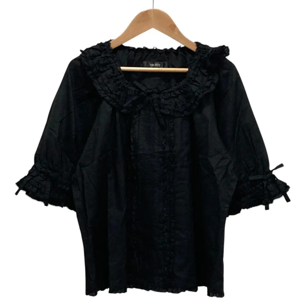 23AW PINK HOUSE ピンクハウス フリルブラウス A2133FB 069 ブラック