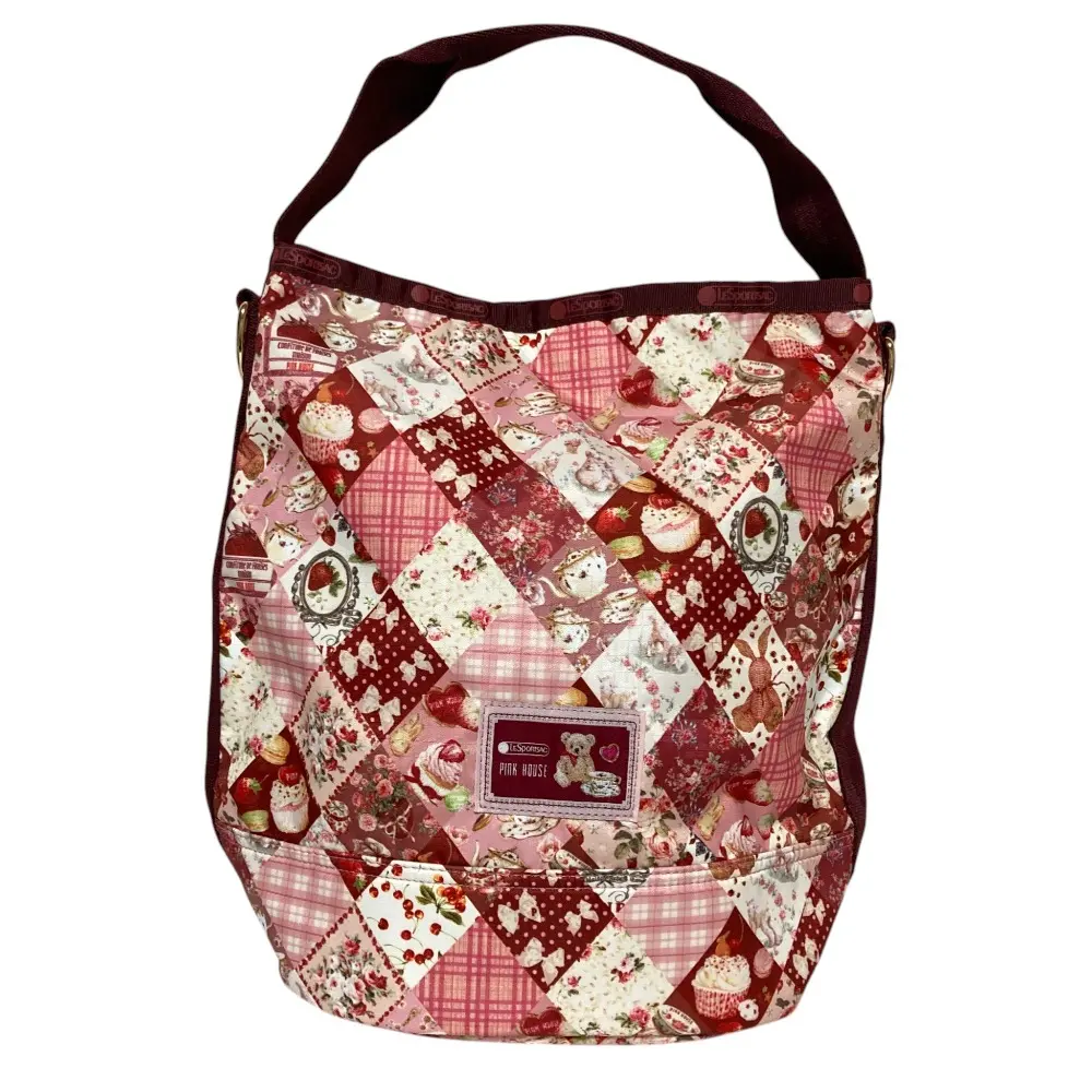 PINK HOUSE ピンクハウス レスポートサック BUCKET TOTE ダイヤモンドパターン トートバッグ ピンク レッド