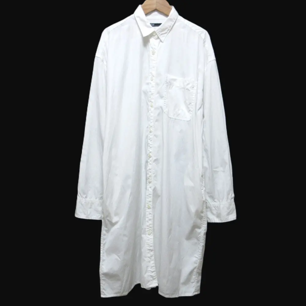 22AW Plage プラージュ 長袖 ひざ丈 WASH シャツワンピース オーバーサイズ ホワイト