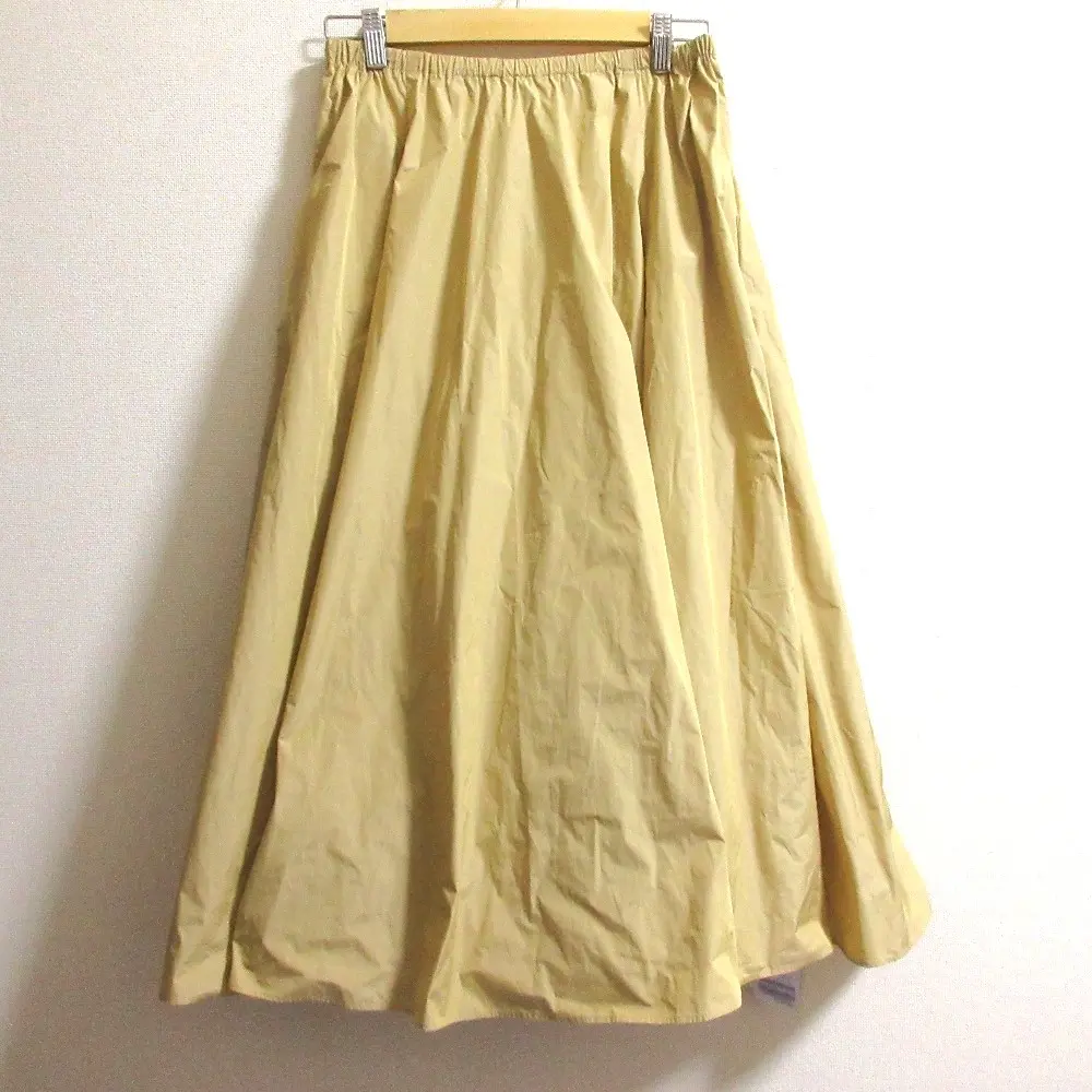 23SS Plage プラージュ Memory Taffeta SK メモリータフタ イージー フレア ロングスカート サイズF ベージュ