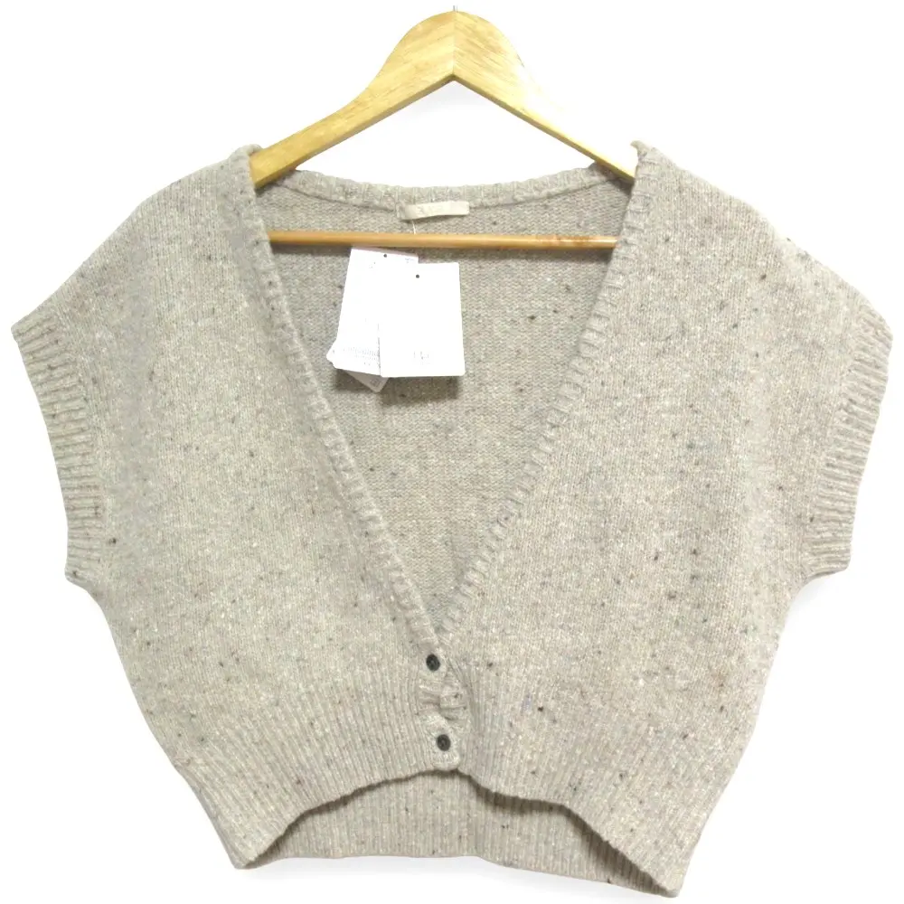23AW Plage プラージュ OLIVETTE ニットベスト Vネック クロップド ジレ サイズF ベージュ系