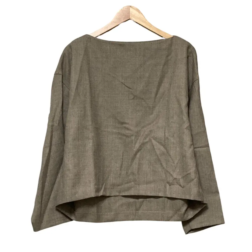 24AW PLAGE プラージュ Saxony ブラウス ボートネック ロングスリーブ プルオーバー ブラウンベージュ