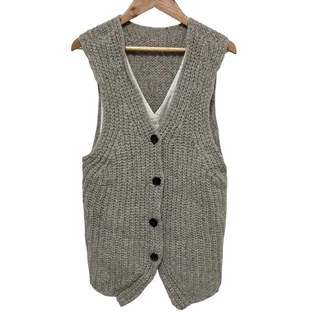 23AW Plage プラージュ Layered Knit Vest Vネック レイヤード ニットベスト ジレ グレー
