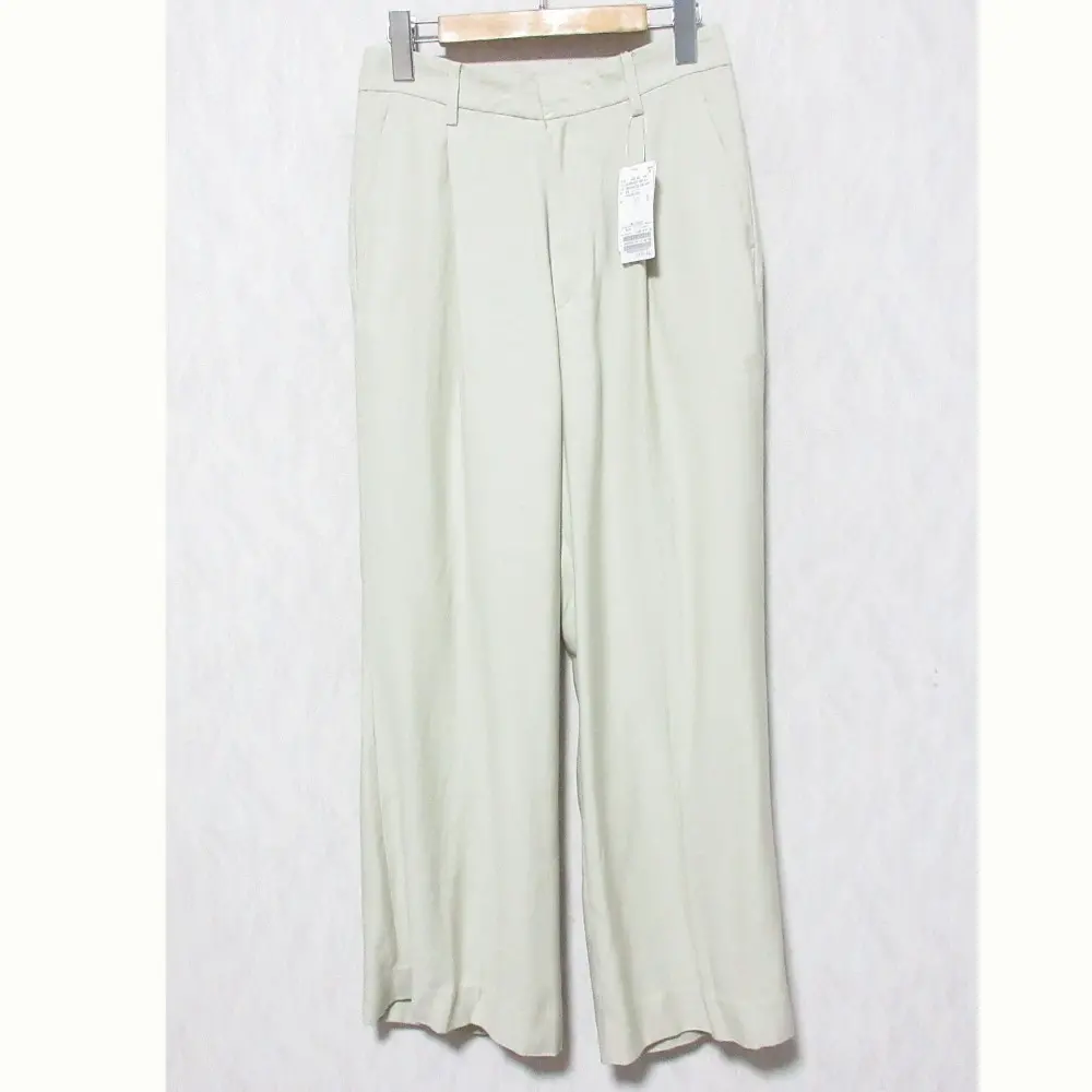 24SS PLAGE プラージュ ウォッシャブル リネン混 ハイウエストワイドパンツ 24030922709120 サイズ40 ベージュ