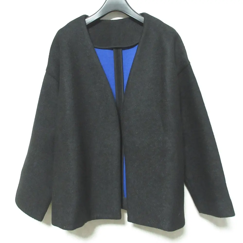 Plage プラージュ ボンディング ノーカラーショートコート ジャケット サイズ38 ブラック