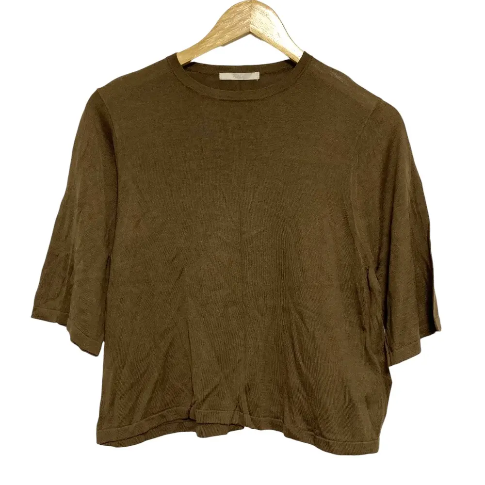 24SS Plage プラージュ ウォッシャブル シルク クルーネック プルオーバー ニット カットソー カーキ