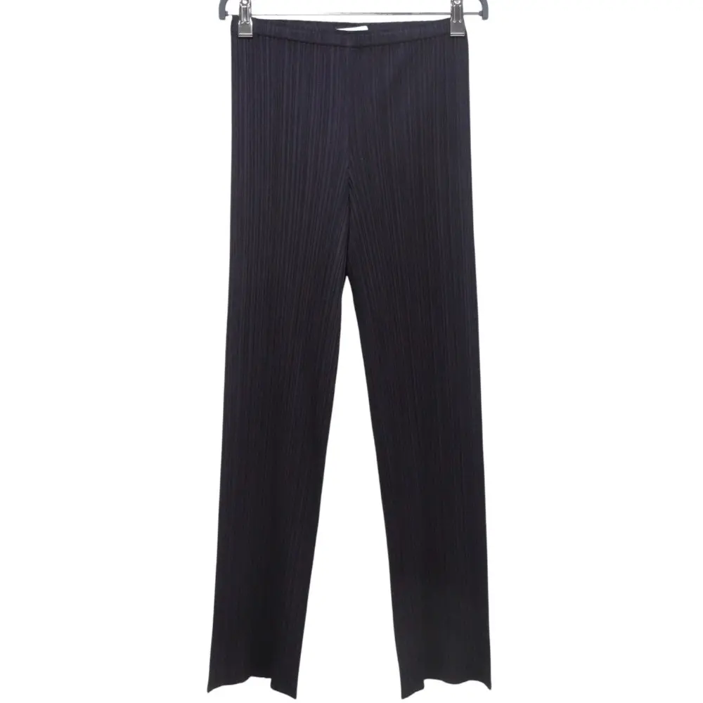 クリーニング済み PLEATS PLEASE プリーツプリーズ イッセイミヤケ プリーツ スリムパンツ PP23-JF523 サイズ1 バーガンディ