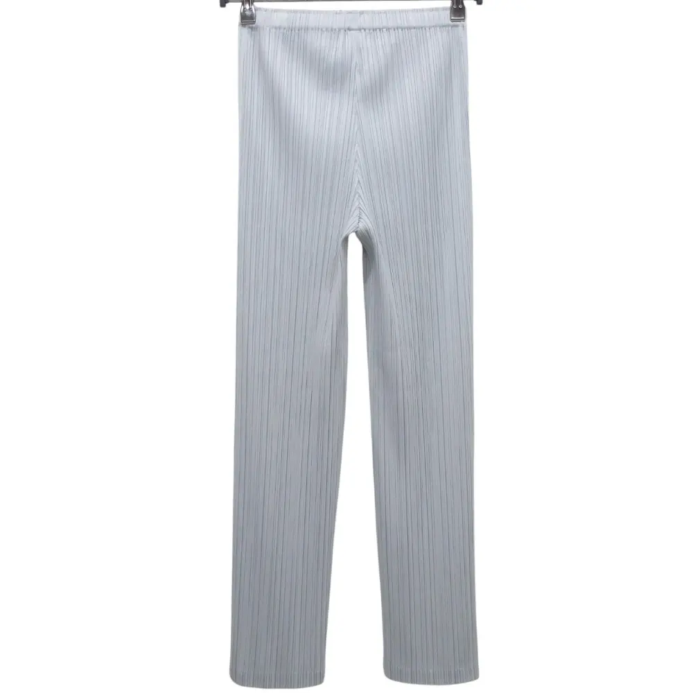 クリーニング済み 21SS PLEATS PLEASE プリーツプリーズ イッセイミヤケ プリーツ ワイドパンツ PP11-JF533 サイズ3 ライトグレー