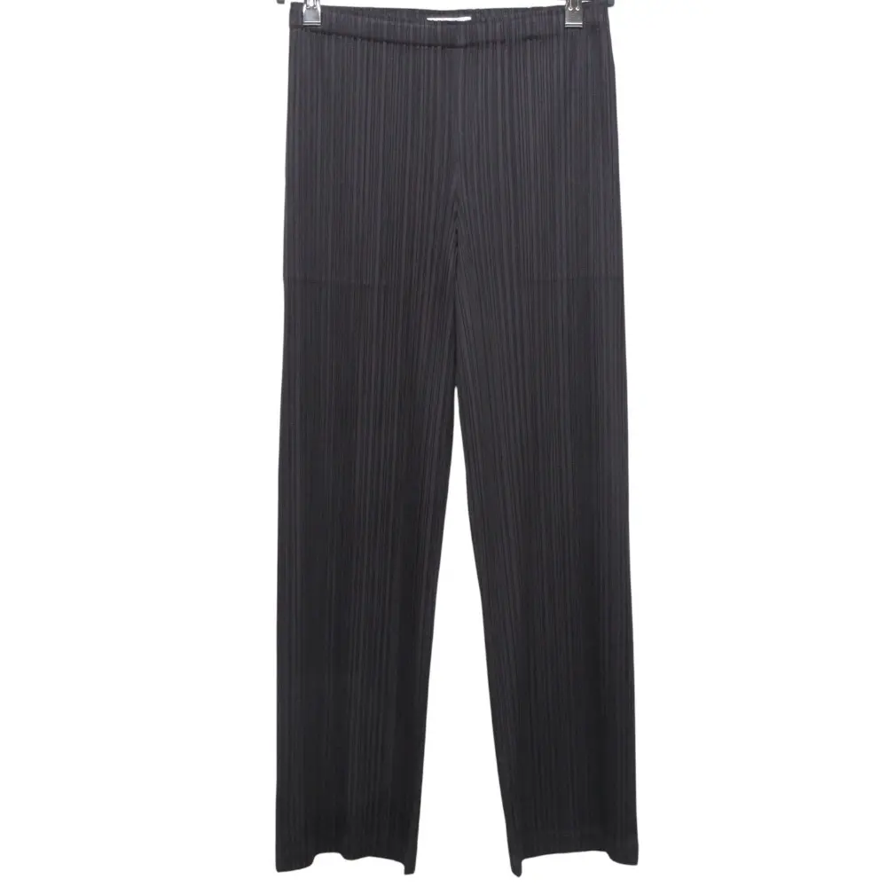 クリーニング済み PLEATS PLEASE プリーツプリーズ イッセイミヤケ プリーツ ワイドパンツ スラックス PP63-JF432 サイズ2 ブラウン