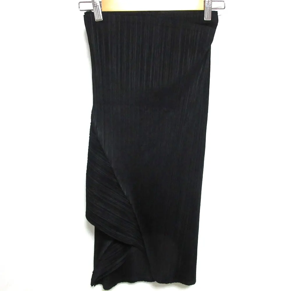 PLEATS PLEASE ISSEY MIYAKE プリーツプリーズイッセイミヤケ ひざ下丈 変形スカート PP53-JG561 1 ブラック