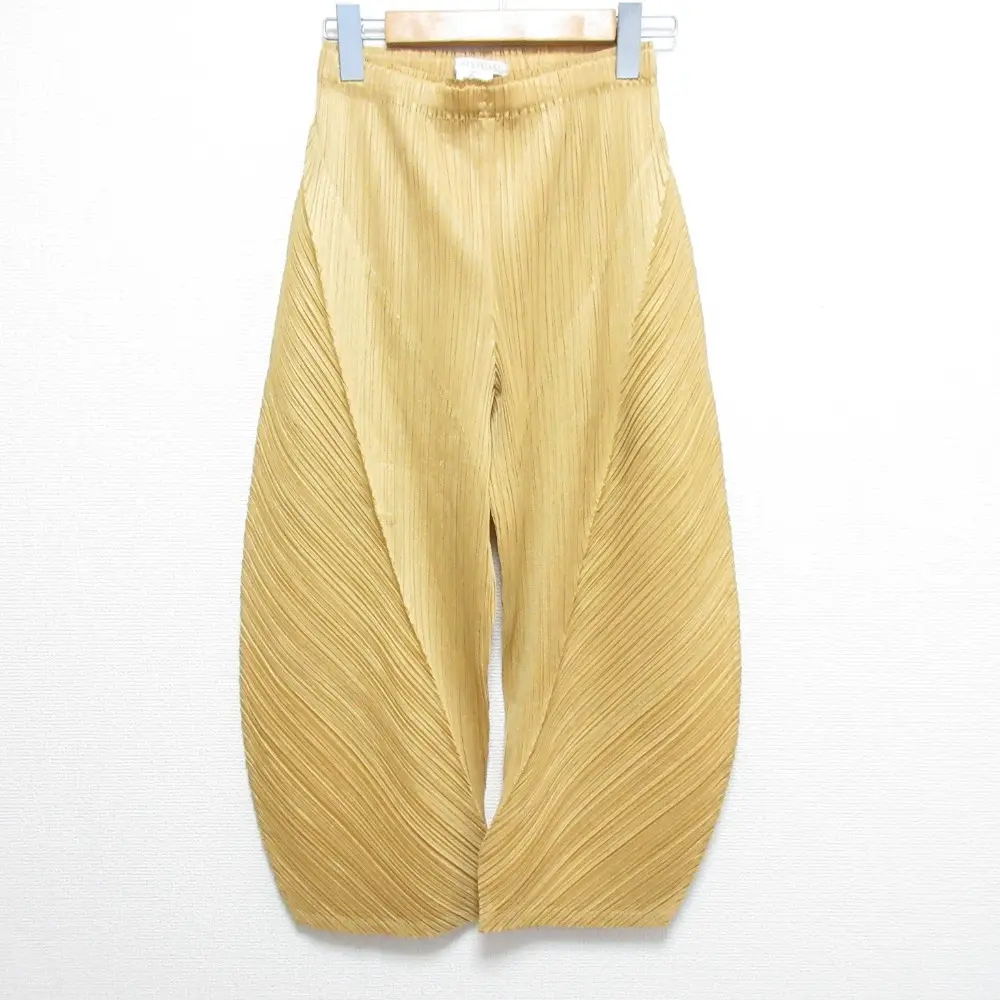 22SS PLEATS PLEASE プリーツプリーズ BALMY TROUSERS サルエルワイドパンツ PP21-JF433 サイズ3 イエロー