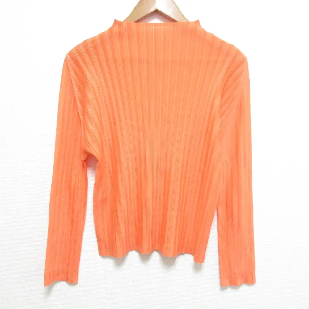 22SS PLEATS PLEASE プリーツプリーズ イッセイミヤケ RIB PLEATS FEBRUARY カットソー PP21-FK341 サイズ3 オレンジ
