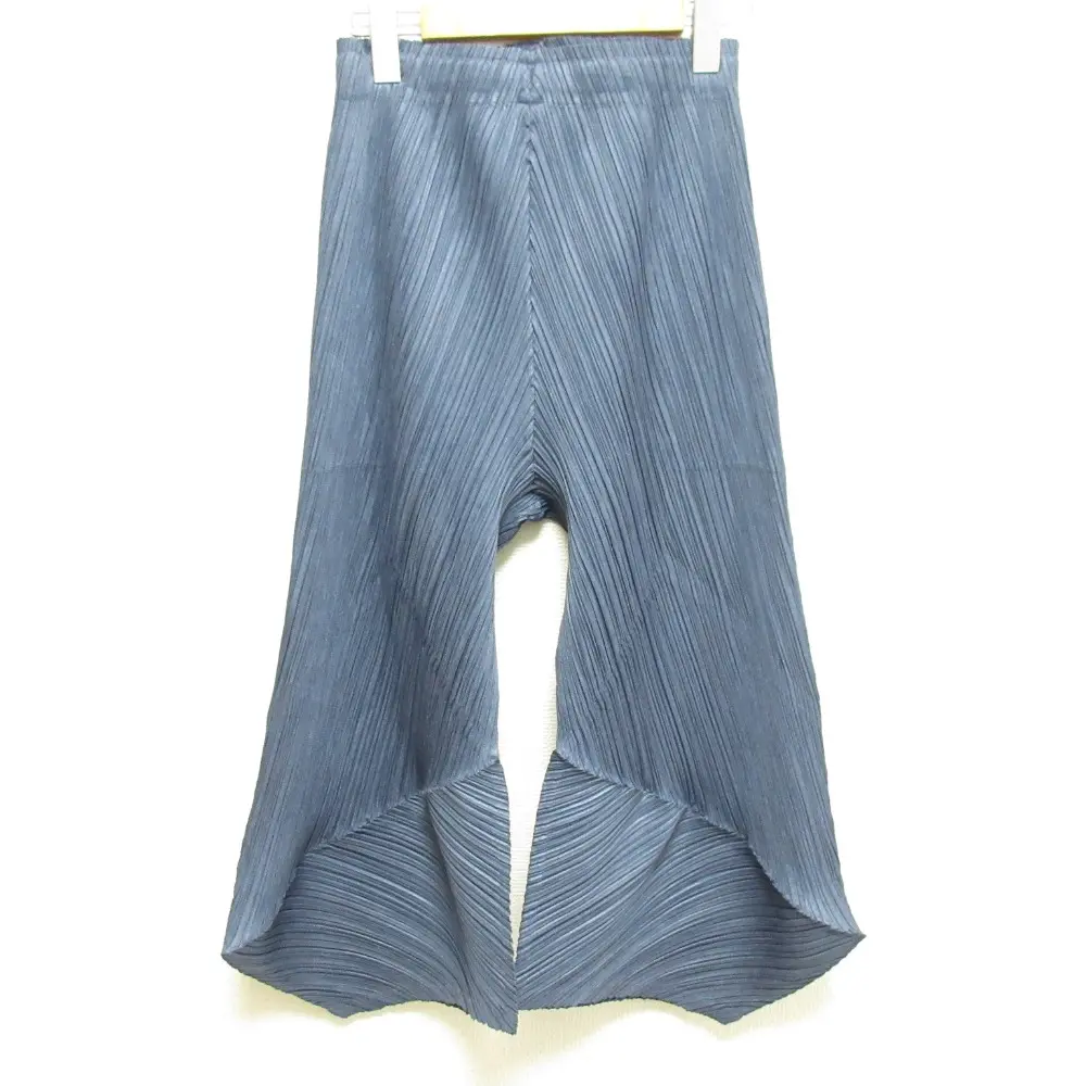 22SS PLEATS PLEASE プリーツプリーズ 変則ワイドパンツ PP21-JF414 サイズ3 ネイビー