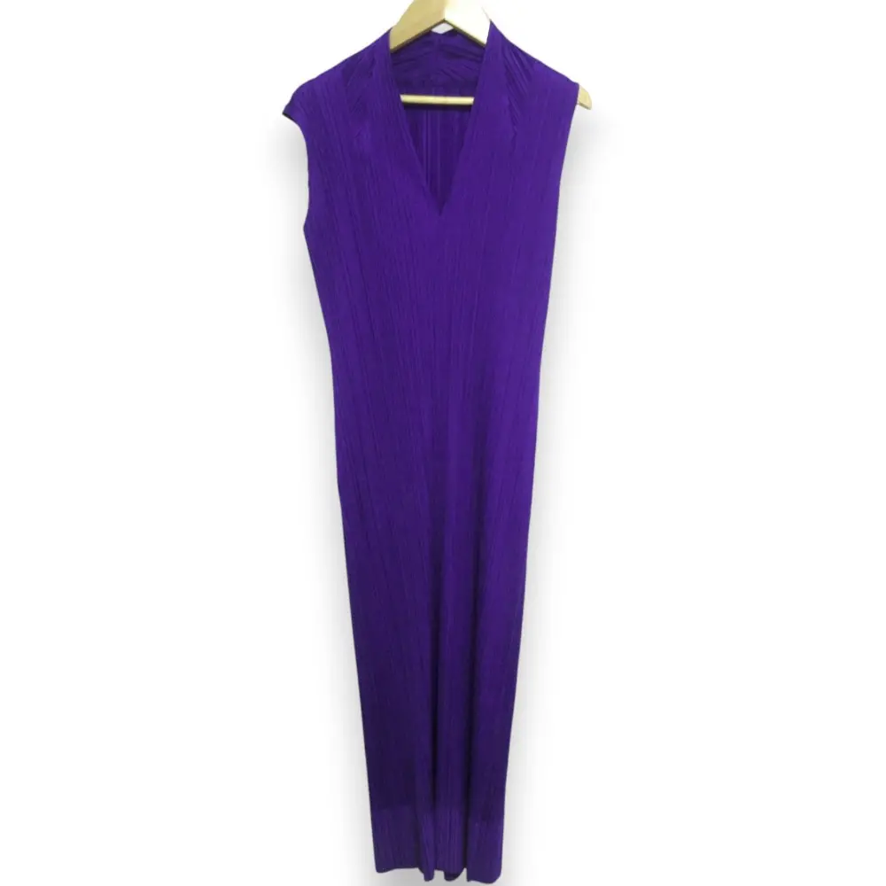 PLEATS PLEASE ISSEY MIYAKE プリーツプリーズ イッセイミヤケ ノースリーブ ロングワンピース PP81-JH106 サイズ2 パープル
