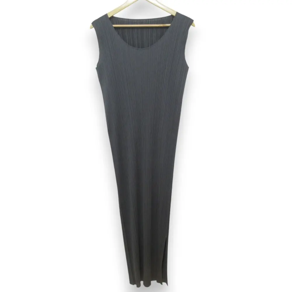 PLEATS PLEASE ISSEY MIYAKE プリーツプリーズ イッセイミヤケ ノースリーブ ロングワンピース PP05-JH001 サイズ3 グレー