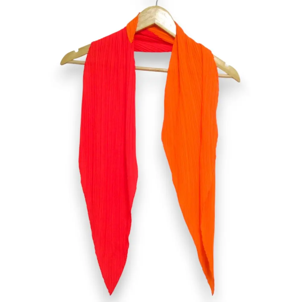 PLEATS PLEASE ISSEY MIYAKE プリーツプリーズ イッセイミヤケ バイカラー スカーフ ストール オレンジ×レッド