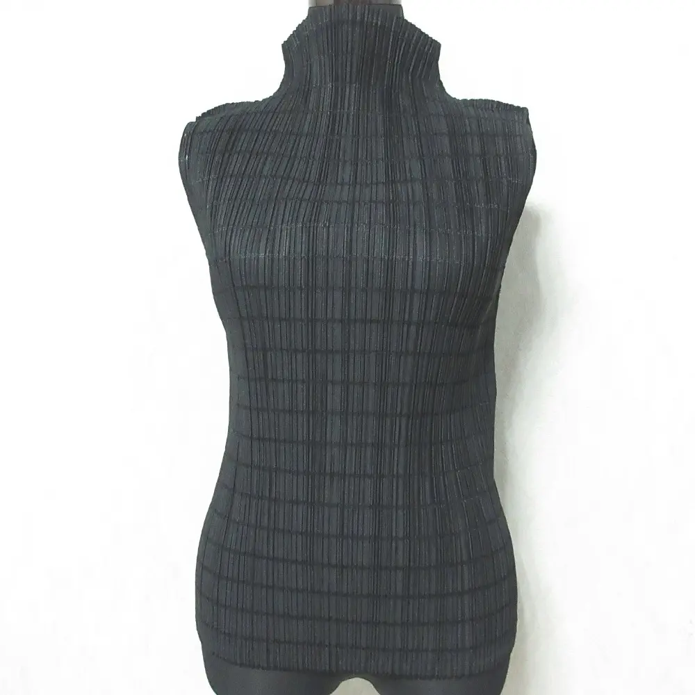 PLEATS PLEASE ISSEY MIYAKE プリーツプリーズ イッセイミヤケ ハイネック ノースリーブ プリーツカットソー PP41-JK711 3 ブラック