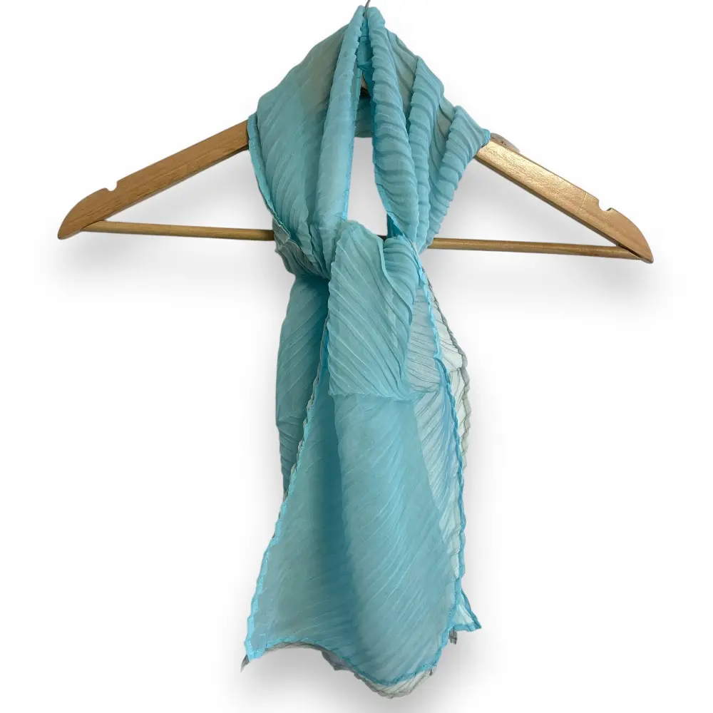 PLEATS PLEASE ISSEY MIYAKE プリーツプリーズ イッセイミヤケ シアー プリーツ ストール ブルー×ベージュ