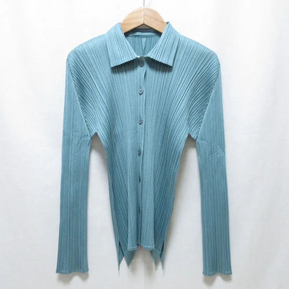 ISSEY MIYAKE PLEATS PLEASE イッセイミヤケ プリーツプリーズ 長袖 プリーツシャツ ブラウス 3 ブルー