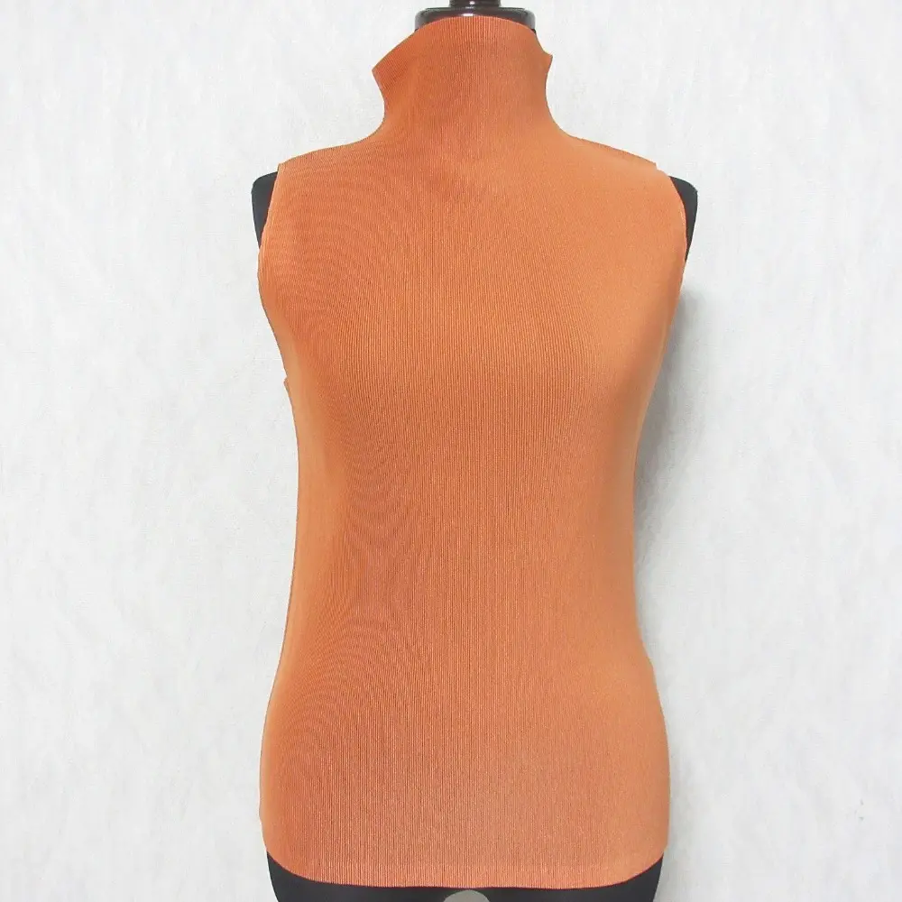 PLEATS PLEASE ISSEY MIYAKE プリーツプリーズ イッセイミヤケ ハイネック ノースリーブ カットソー PP41-FK304 3 オレンジ