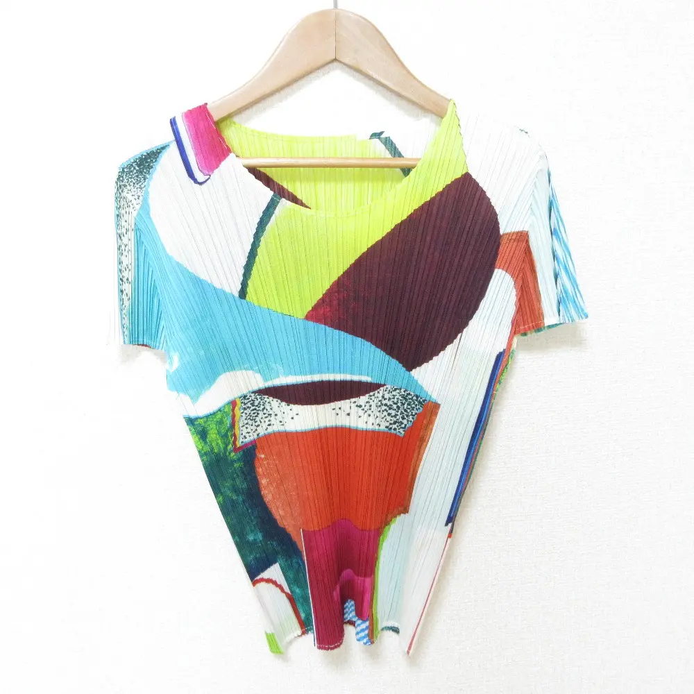 22SS PLEATS PLEASE ISSEY MIYAKE プリーツプリーズ イッセイミヤケ 総柄 ショートスリーブ カットソー PP21-JK691 3 マルチカラー