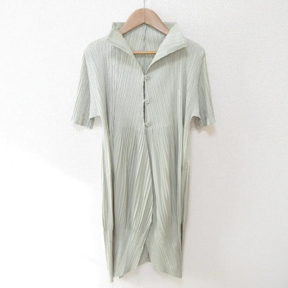 PLEATS PLEASE ISSEY MIYAKE プリーツプリーズ イッセイミヤケ 半袖 ワンピースコート PP13-JA601 3 ベージュ
