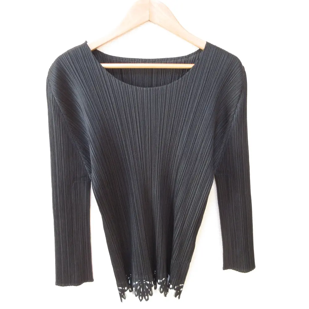PLEATS PLEASE ISSEY MIYAKE プリーツプリーズ イッセイミヤケ レース カットワーク カットソー ブラウス PP31-JK633 3 ブラック