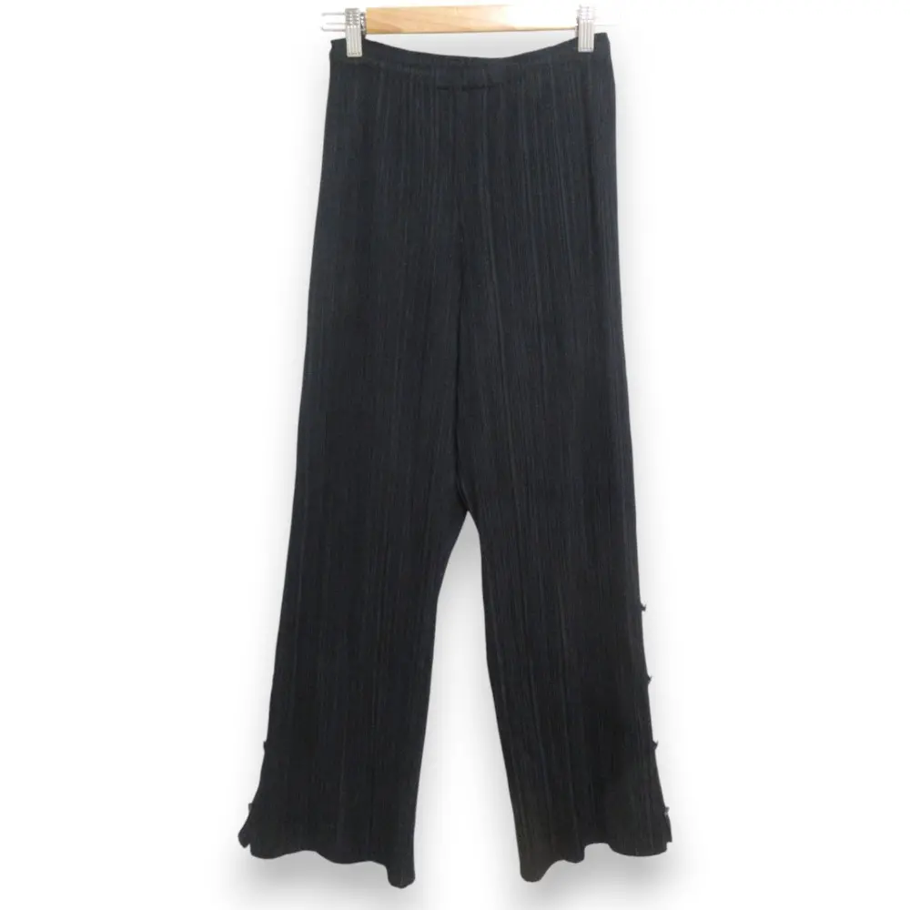 PLEATS PLEASE ISSEY MIYAKE プリーツプリーズ イッセイミヤケ サイドボタン ストレートイージーパンツ PP73-JF832 サイズ3 ブラック
