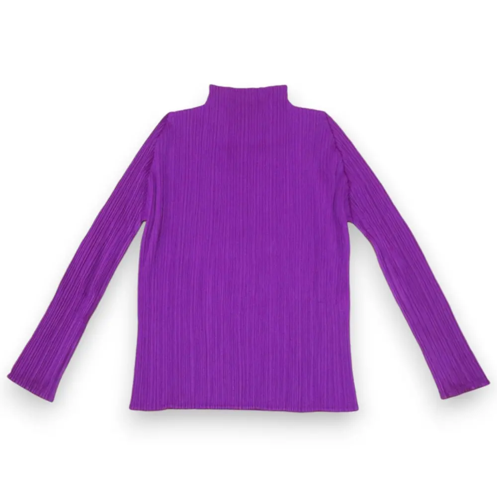 PLEATS PLEASE ISSEY MIYAKE プリーツプリーズ イッセイミヤケ ハイネック ロングスリーブ カットソー PP83-JK184 サイズ4 パープル