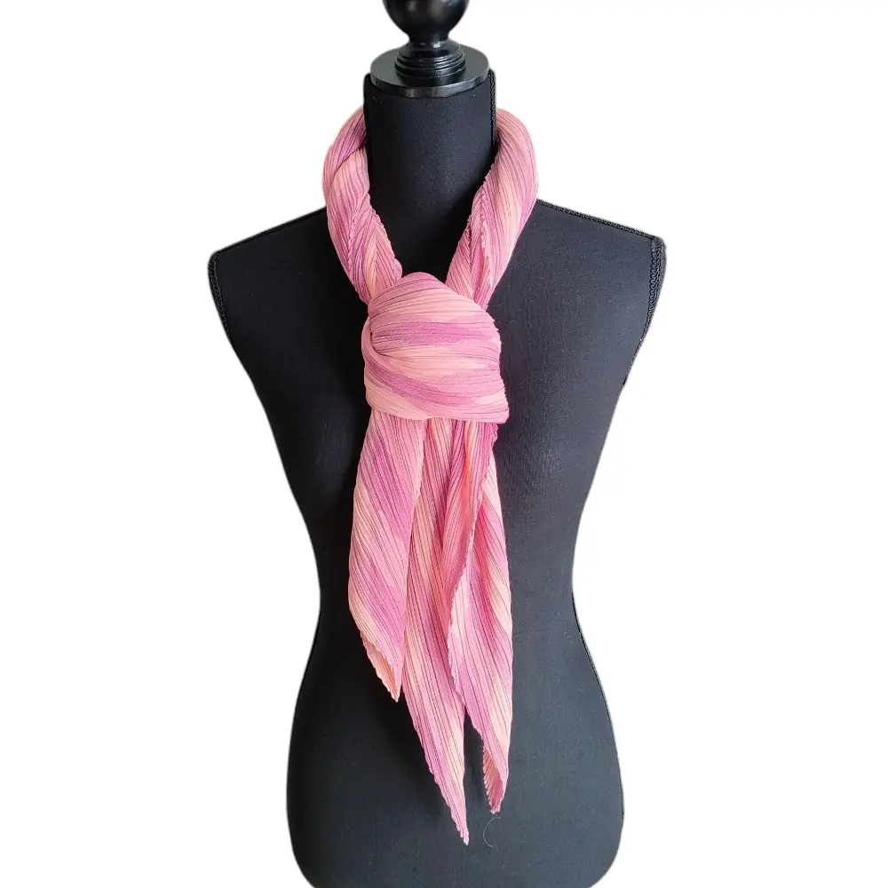 PLEATS PLEASE ISSEY MIYAKE プリーツプリーズ イッセイミヤケ チェック柄 スカーフ ストール PP42-AD251 ピンク