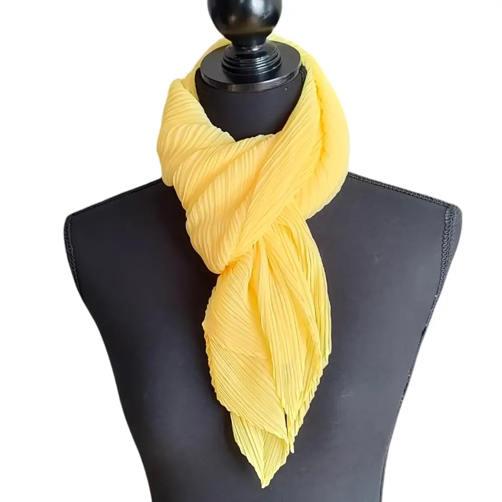 PLEATS PLEASE ISSEY MIYAKE プリーツプリーズ イッセイミヤケ プリーツスカーフ ストール PP52-AD131 イエロー