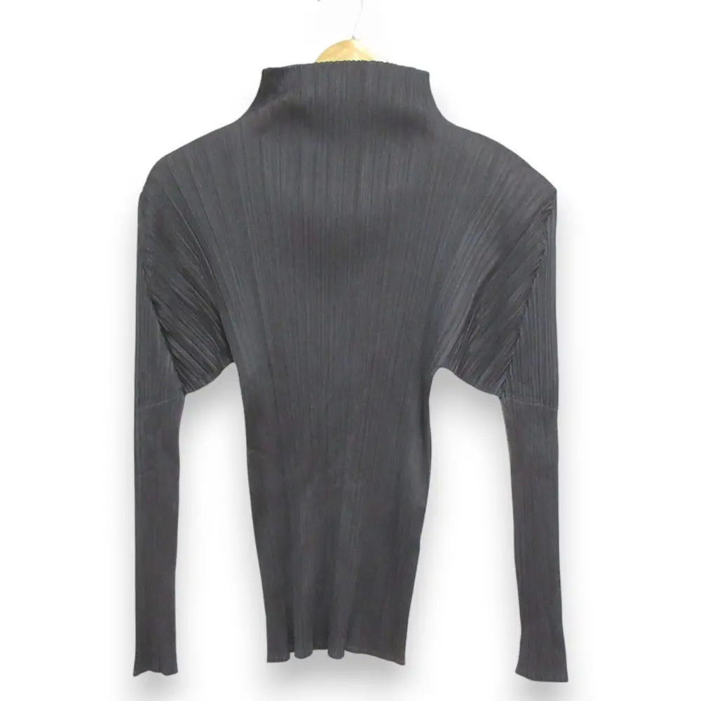 PLEATS PLEASE ISSEY MIYAKE プリーツプリーズ イッセイミヤケ ハイネック ロングスリーブ カットソー PP05-JK005 サイズ3 グレー