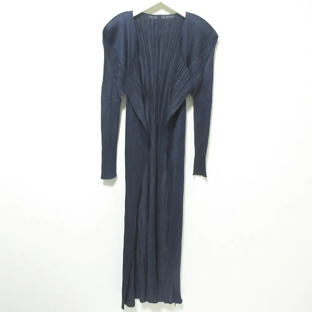 PLEATS PLEASE プリーツプリーズ イッセイミヤケ オープンフロント プリーツロングカーディガン PP04-JH617 4 ネイビー