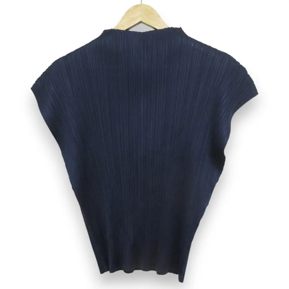 24SS PLEATS PLEASE プリーツプリーズ イッセイミヤケ MONSTHLY JUNE ボトルネック カットソー 希少サイズ 5 ネイビー