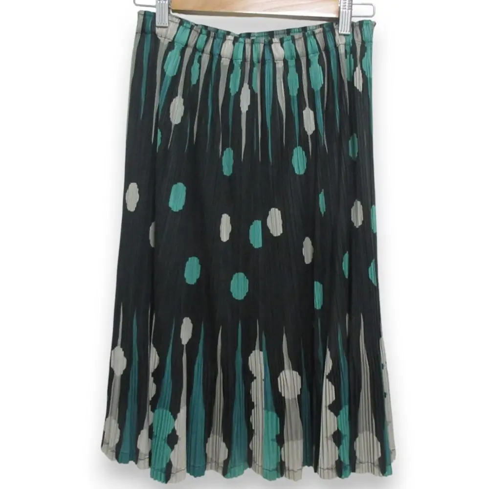 PLEATS PLEASE ISSEY MIYAKE プリーツプリーズ イッセイミヤケ ドット柄 ひざ丈 イージー プリーツスカート 5 ブラック系