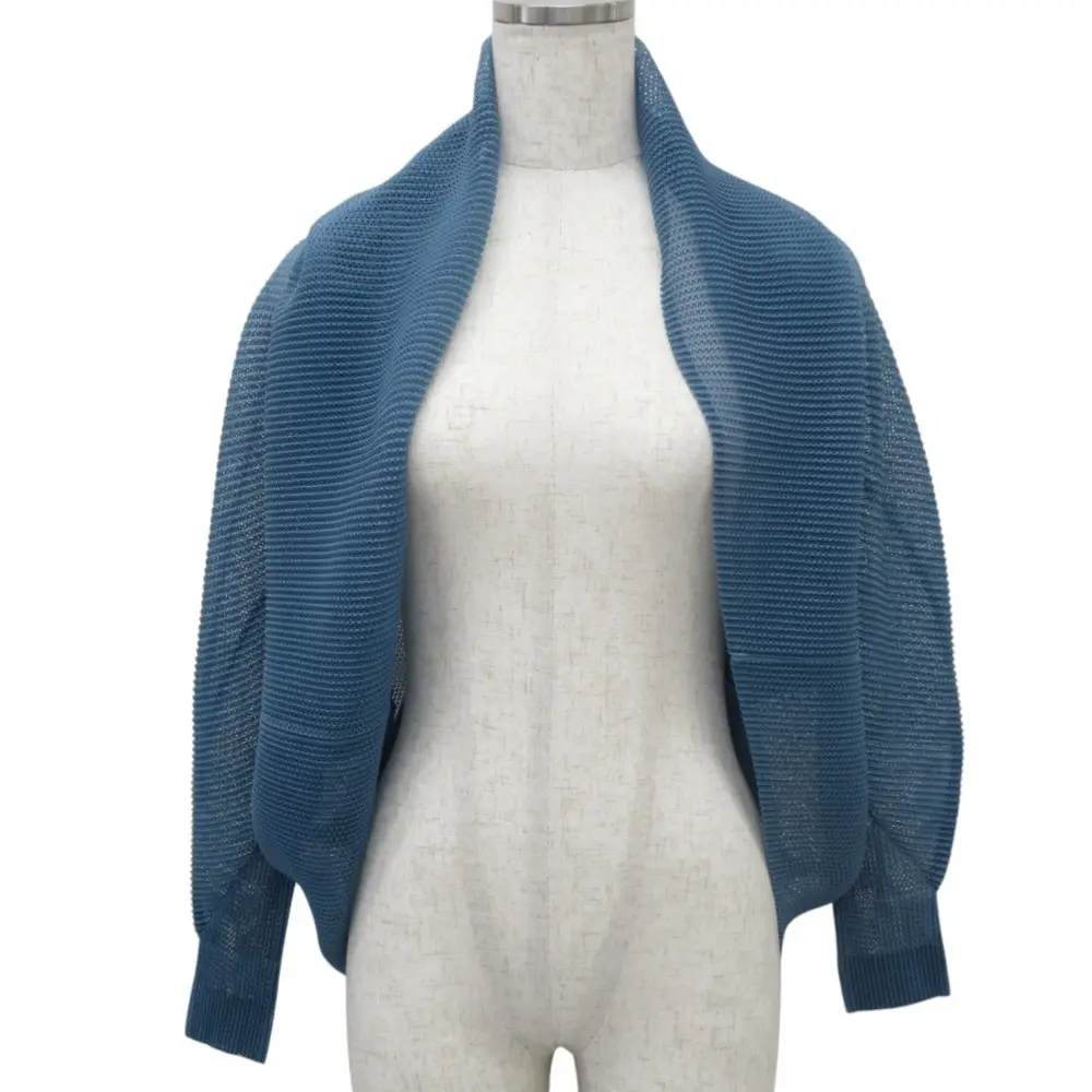 PLEATS PLEASE プリーツプリーズ イッセイミヤケ メッシュボレロ カーディガン PP51-F0263 サイズF ブルー