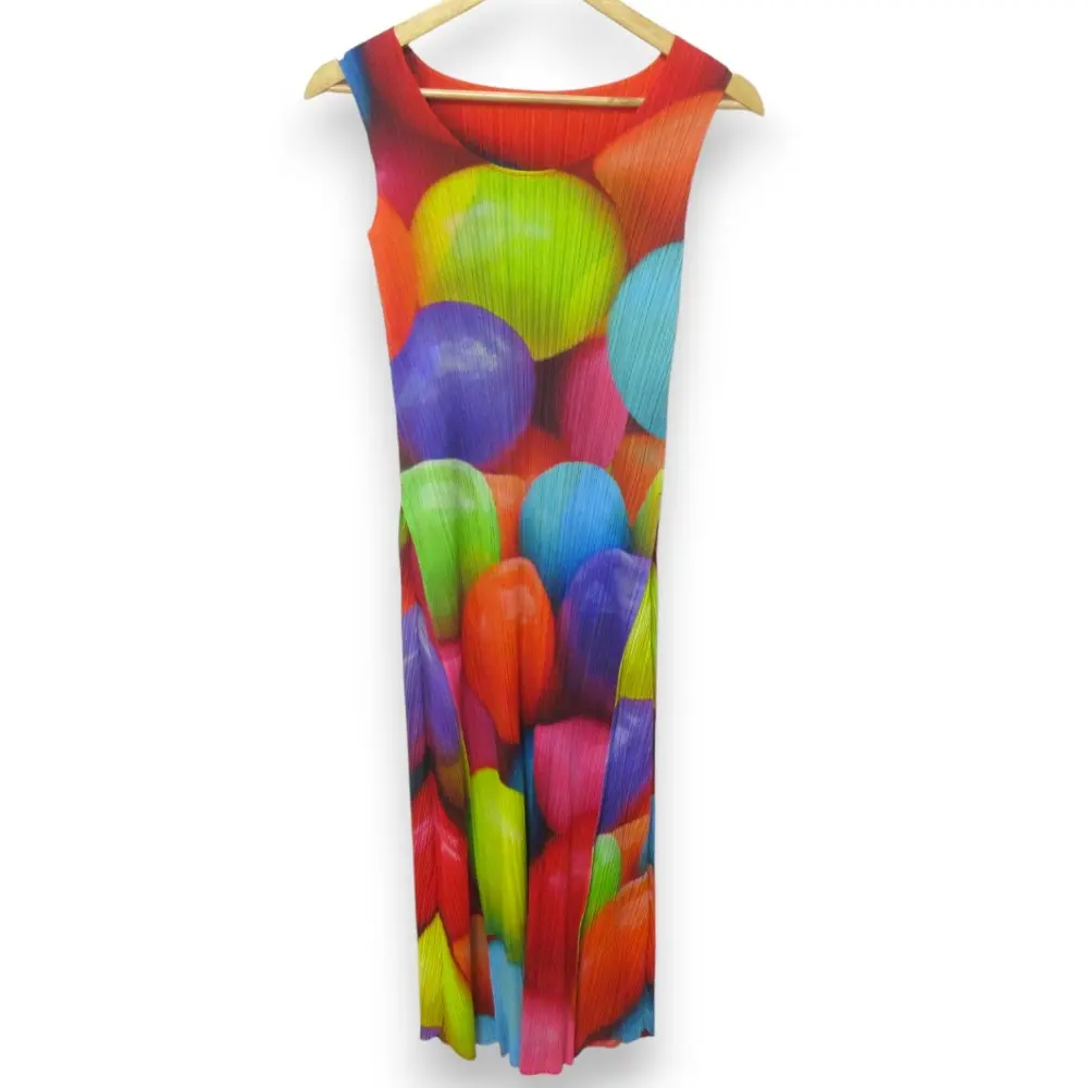 PLEATS PLEASE ISSEY MIYAKE プリーツプリーズ イッセイミヤケ 転写プリント ノースリーブワンピース PP83-JH556 3 マルチカラー