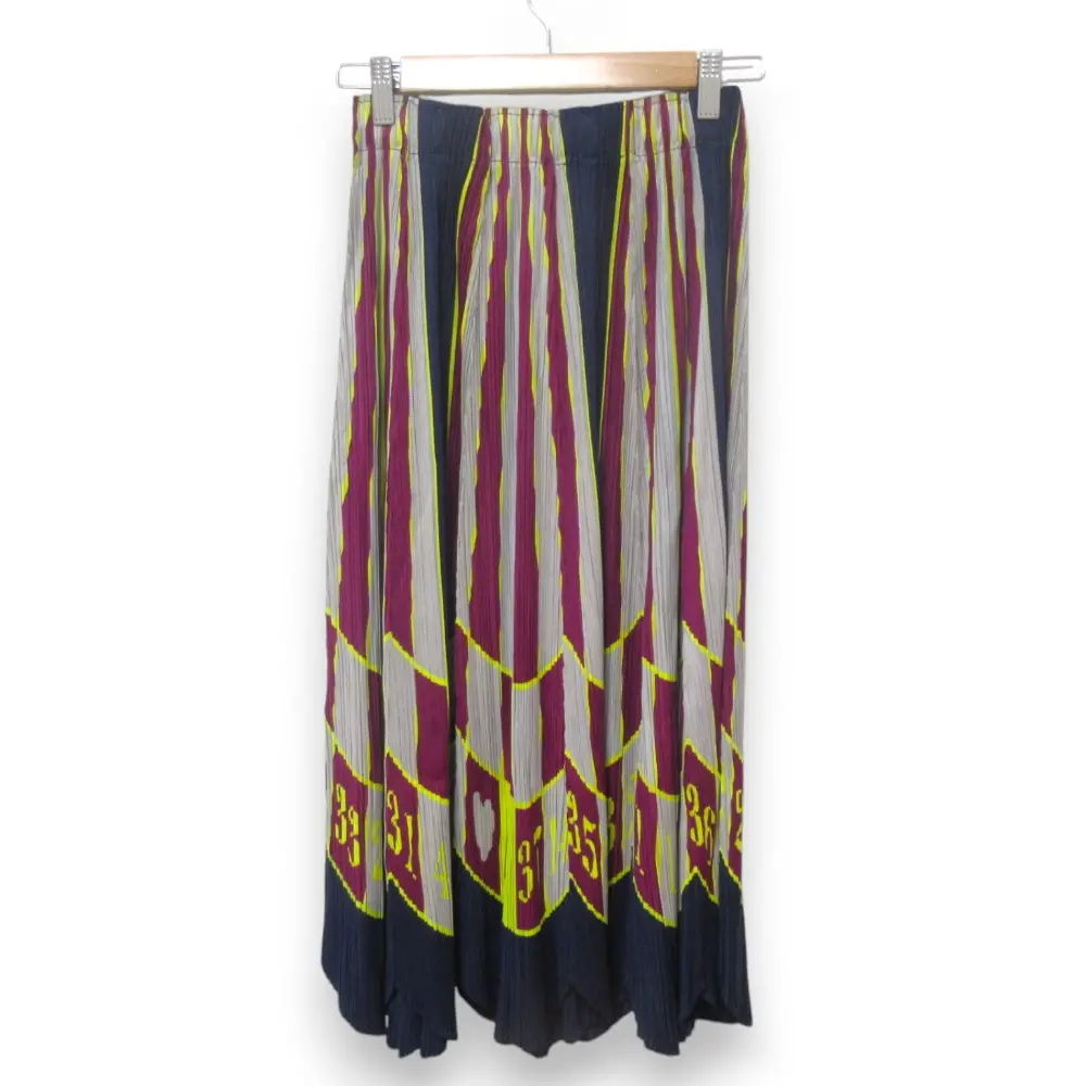 PLEATS PLEASE ISSEY MIYAKE プリーツプリーズ イッセイミヤケ ルーレット イージーロングスカート 3 ネイビー系マルチカラー
