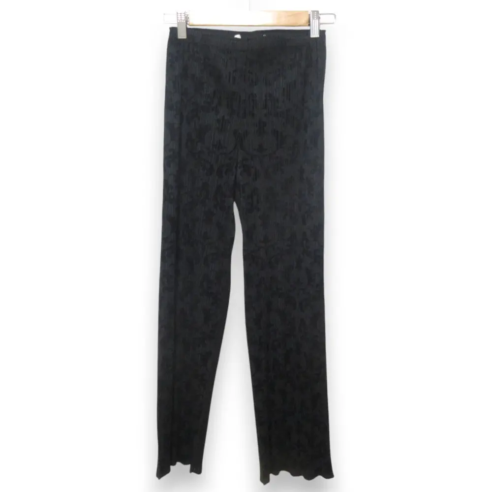 PLEATS PLEASE ISSEY MIYAKE プリーツプリーズ イッセイミヤケ フロッキープリント ストレート イージーパンツ サイズ1 ブラック
