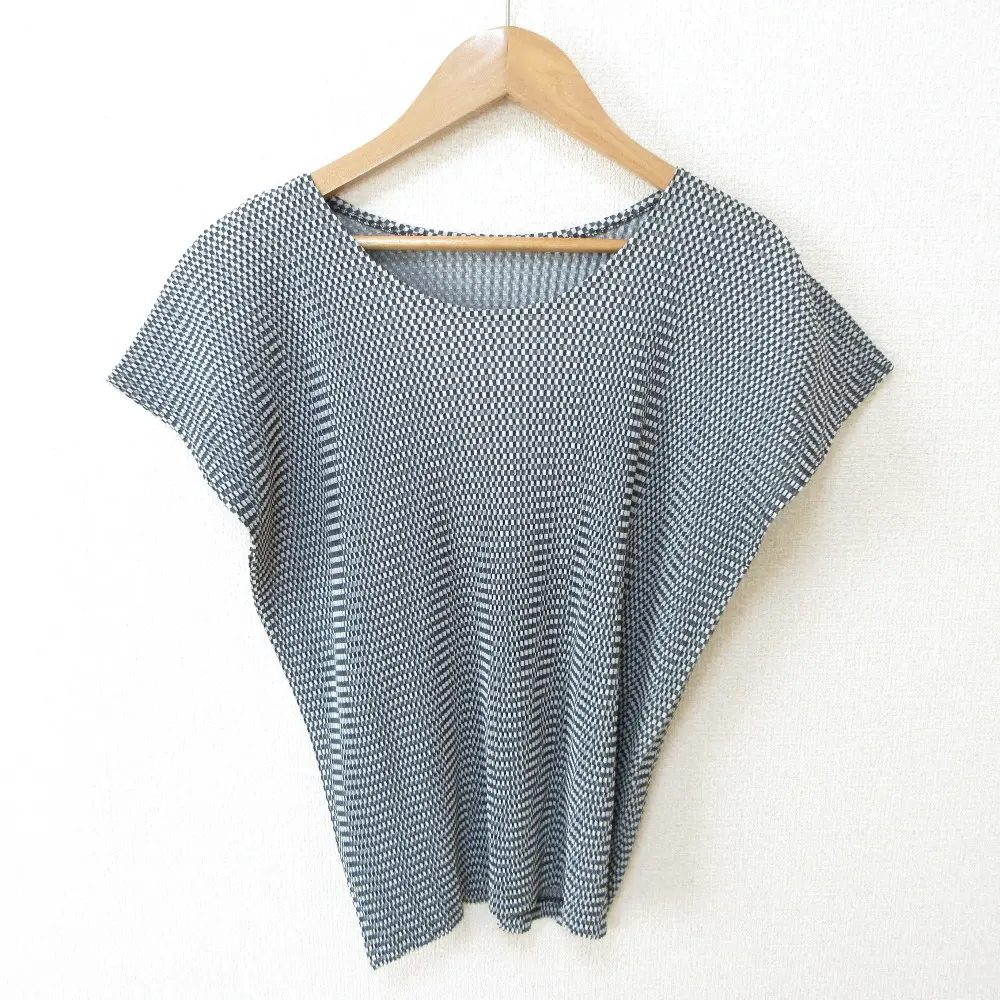 PLEATS PLEASE ISSEY MIYAKE プリーツプリーズ イッセイミヤケ チェック柄 半袖 カットソー PP51-JK472 3 ブラック系