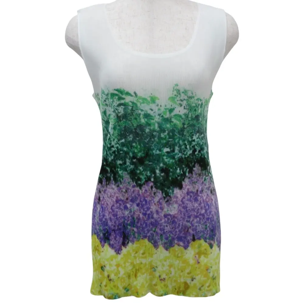 PLEATS PLEASE プリーツプリーズ イッセイミヤケ プリント ノースリーブカットソー PP13-FT333 サイズ3 マルチカラー