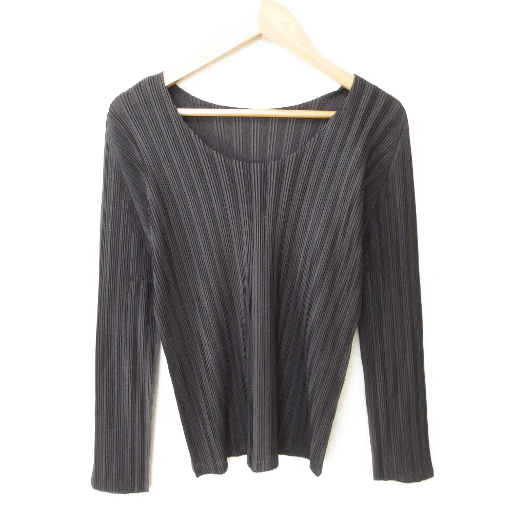 PLEATS PLEASE プリーツプリーズ イッセイミヤケ クルーネック ロングスリーブ カットソー PP33-FK361 3 ダークブラウン