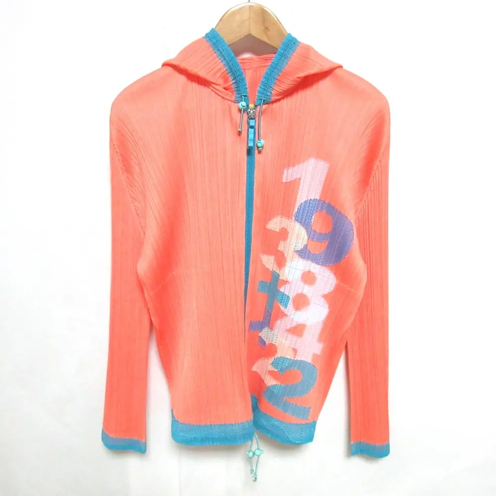 PLEATS PLEASE ISSEY MIYAKE プリーツプリーズイッセイミヤケ ナンバリング ジップアップパーカー オレンジ