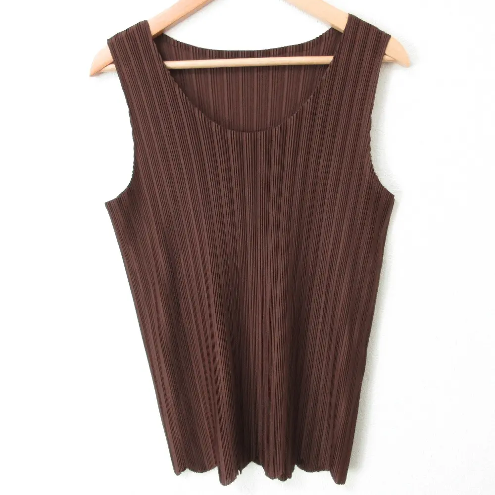 PLEATS PLEASE ISSEY MIYAKE プリーツプリーズ イッセイミヤケ ノースリーブ カットソー タンクトップ PP23-FK802 3 ブラウン