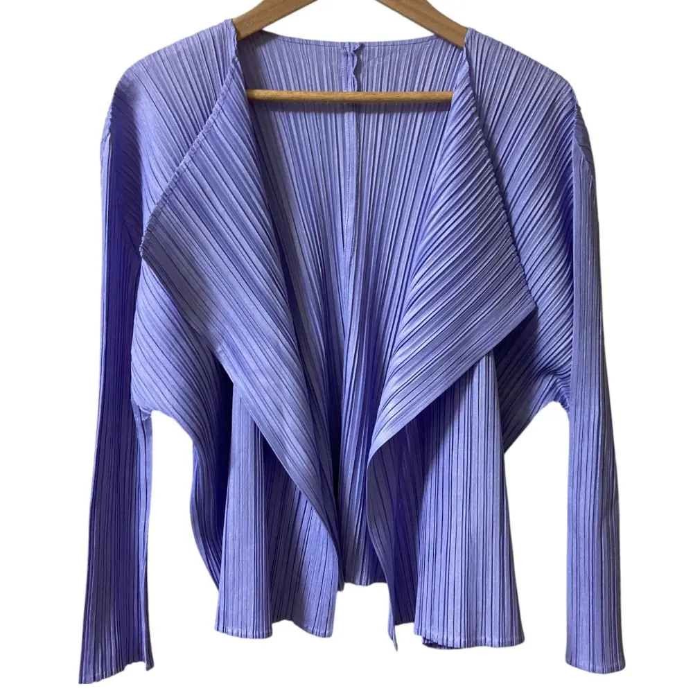 PLEATS PLEASE ISSEY MIYAKE プリーツプリーズ イッセイミヤケ ショートジャケット カーディガン PP93-JO602 サイズ3 ラベンダー