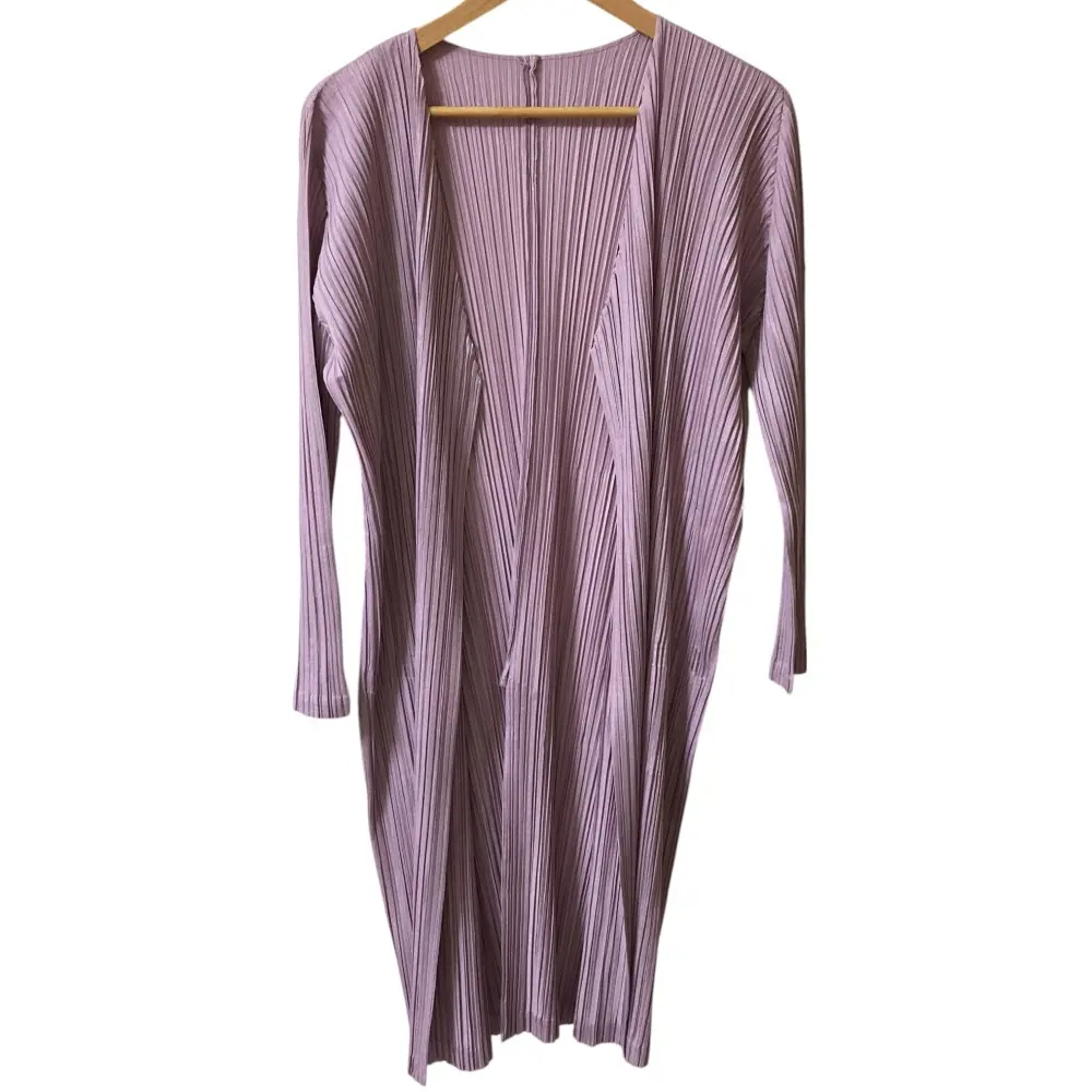 PLEATS PLEASE ISSEY MIYAKE プリーツプリーズ イッセイミヤケ オープンフロント ロングカーディガン PP81-JA563 サイズ3 ピンク