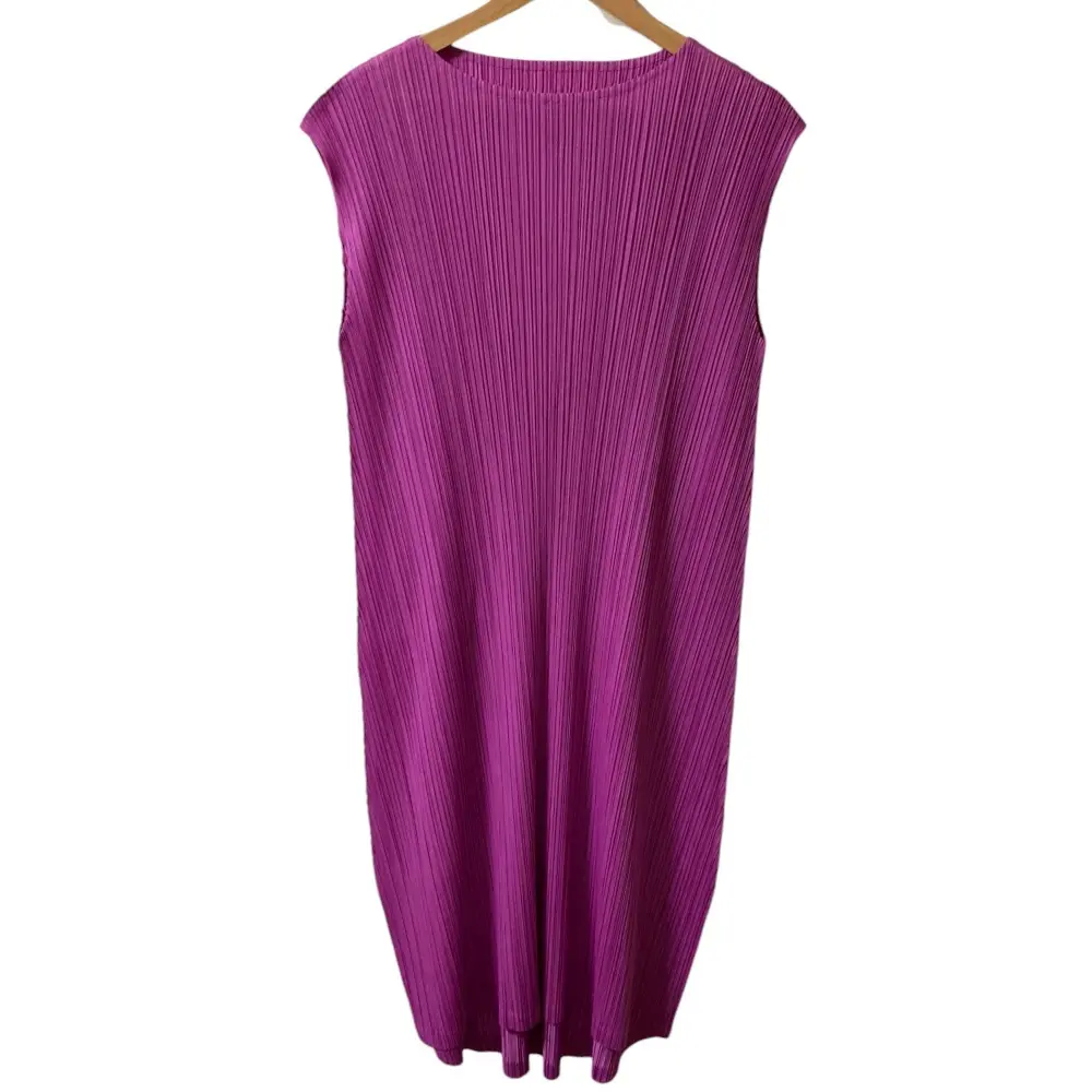 PLEATS PLEASE ISSEY MIYAKE プリーツプリーズ イッセイミヤケ ノースリーブ ロングワンピース PP93-JH147 サイズ2 ピンク