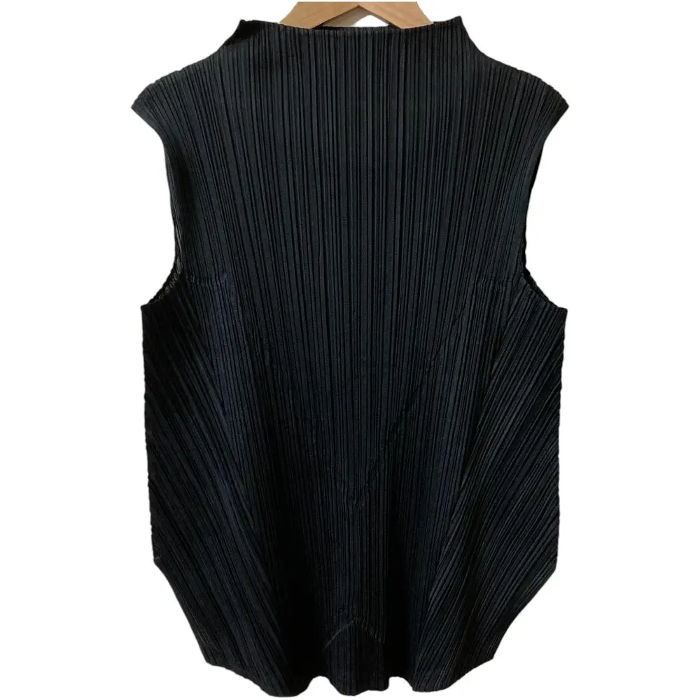 PLEATS PLEASE プリーツプリーズ イッセイミヤケ ハイネック ノースリーブ カットソー ブラウス PP71-JK242 サイズ3 ブラック