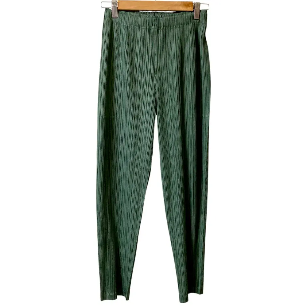 PLEATS PLEASE ISSEY MIYAKE プリーツプリーズ イッセイミヤケ イージーパンツ PP91-JF422 サイズ3 グリーン