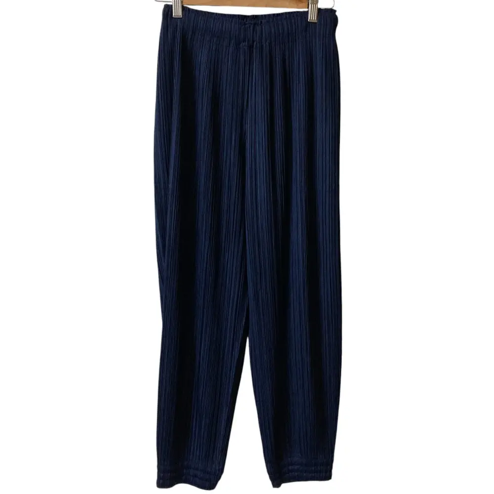PLEATS PLEASE ISSEY MIYAKE プリーツプリーズ イッセイミヤケ イージーパンツ PP91-JF414 サイズ3 ネイビー